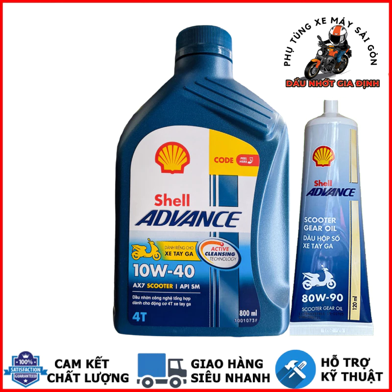 Shell Advance AX7 Scooter 10W40 0.8L และน้ํามันเปลือก