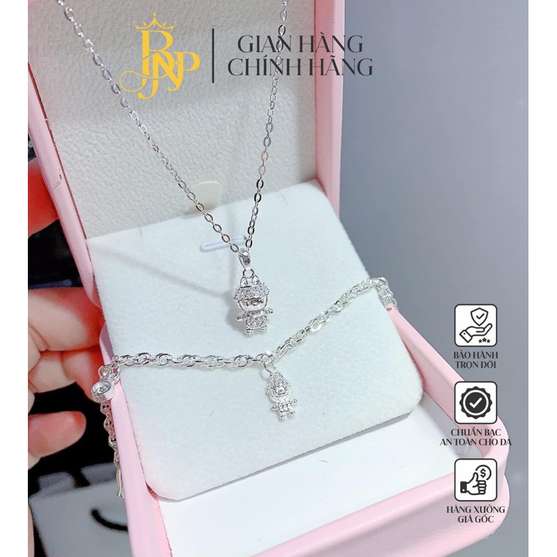 ชุดสร้อยคอและสร้อยข้อมือเงิน LaBuBu สําหรับเด็กทารก BNP