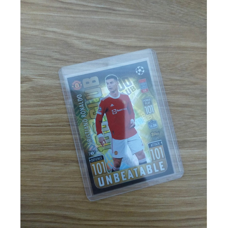 Topps Match Attax 21/22 Ronaldo 100 Club Unbeatable Football Card - Cristiano Ronaldo - CR7 - แมนเชส