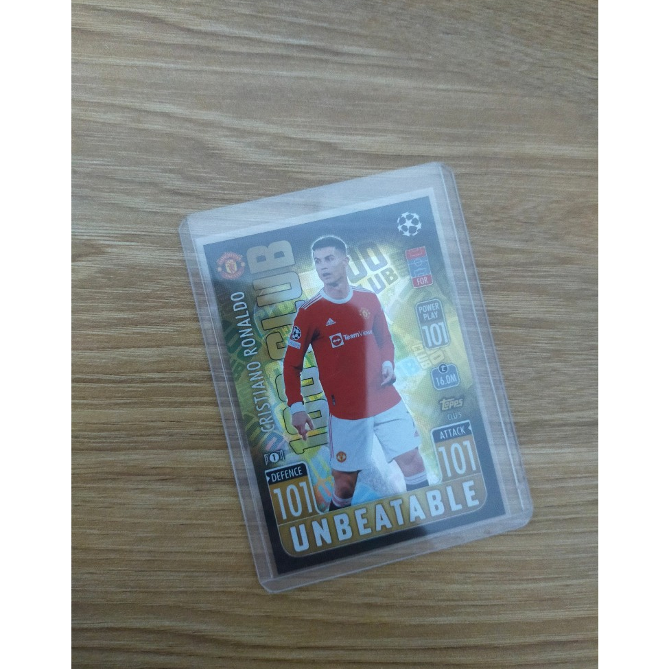 Topps Match Attax 21/22 Ronaldo 100 Club Unbeatable Football Card - Cristiano Ronaldo - CR7 - แมนเชส