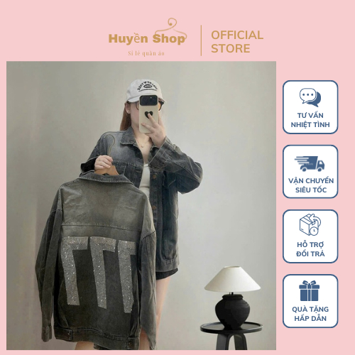 เสื้อแจ็คเก็ตยีนส์ผู้หญิงหลัง Rhinestone แขนยาว No. 777.จาก Wide to Long Freesize ภายใต้ 60kg (มีรูป