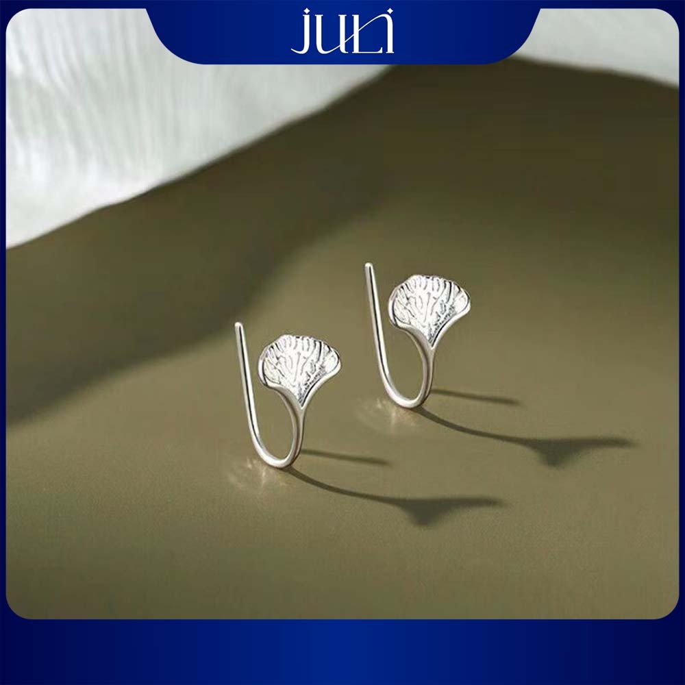 S999 ต่างหูใบแปะก๊วยเงินแท้ - ความงามบริสุทธิ์ นําโชคดี - KT228 JULI