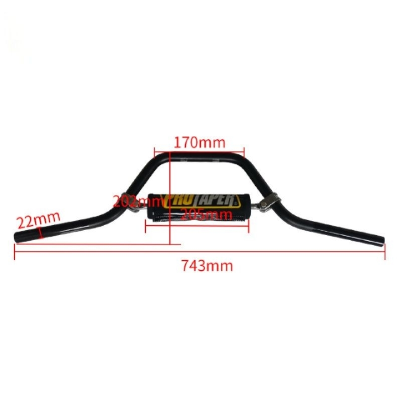 แฮนด์ Protaper สูง 22 มม. พร้อมแฮนด์บาร์และฝาครอบป้องกันสําหรับ PG1, MT15, XSr155.etc..