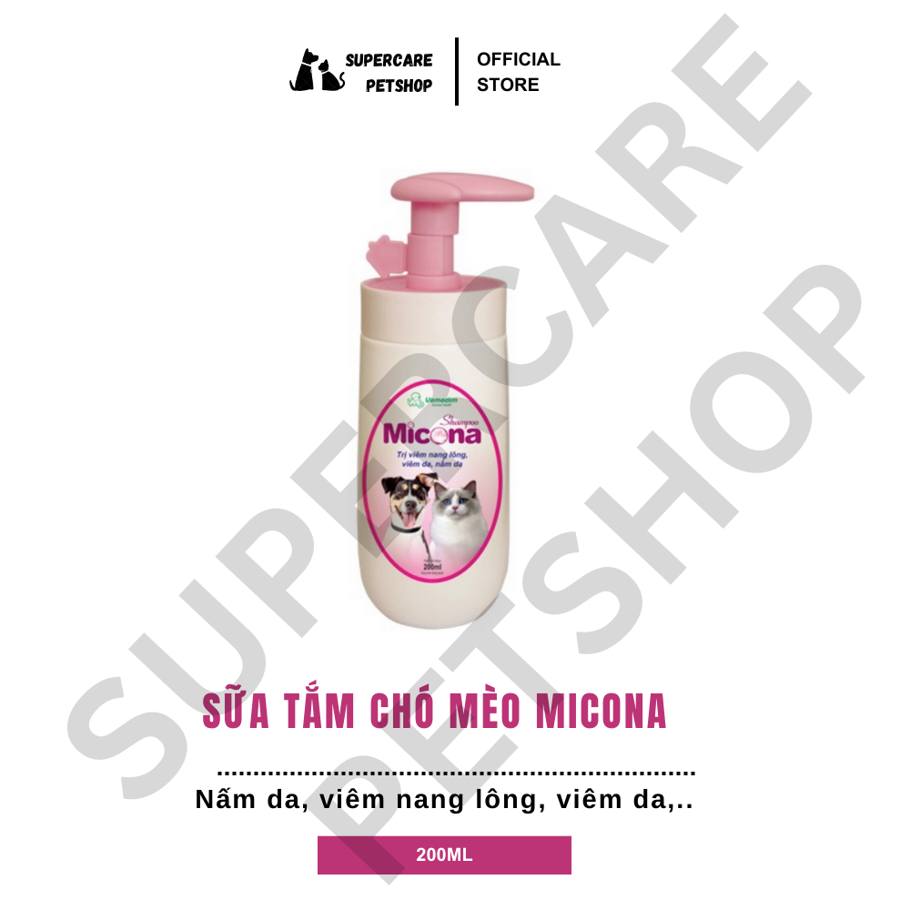 เจลอาบน้ําสุนัขและแมว Micona 200ml Vemedim folliculitis, ผิวหนังอักเสบ, เชื้อราผิวหนัง