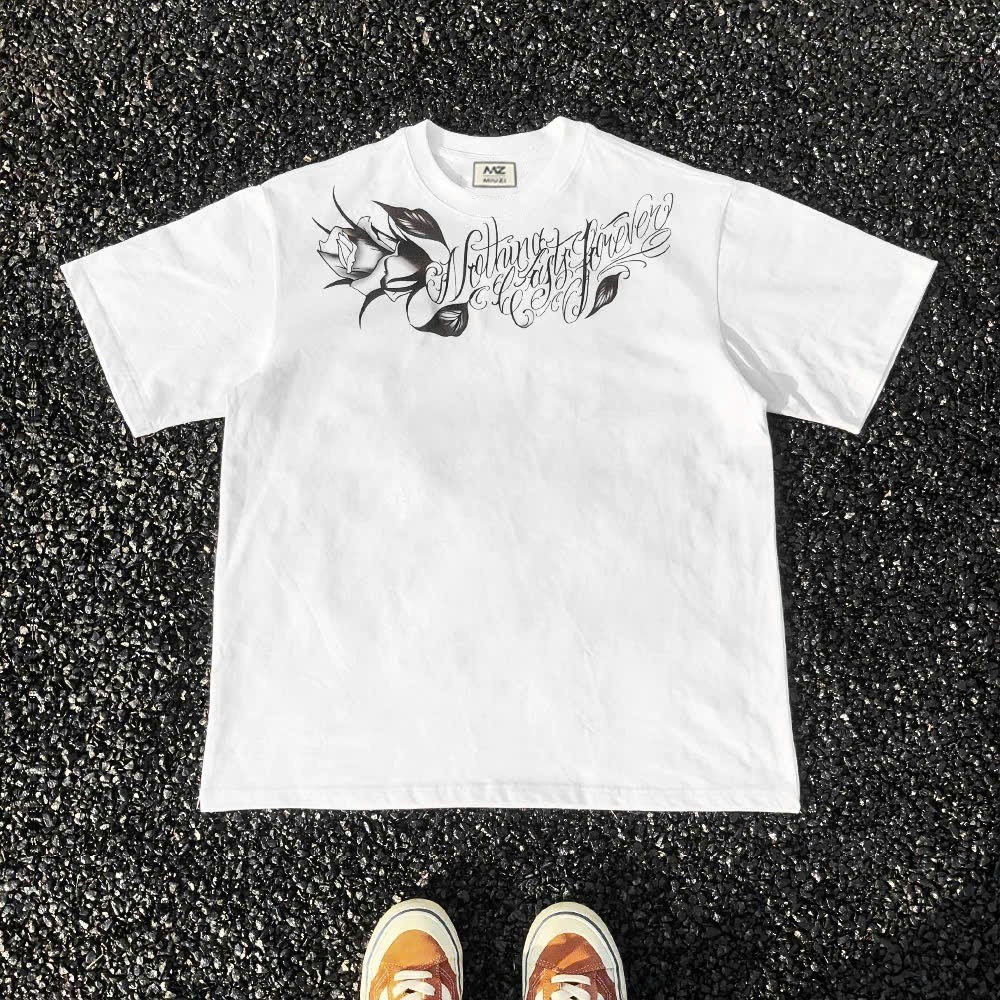 เสื้อยืด Unisex ลายดอกไม้ใบไม้ DT602