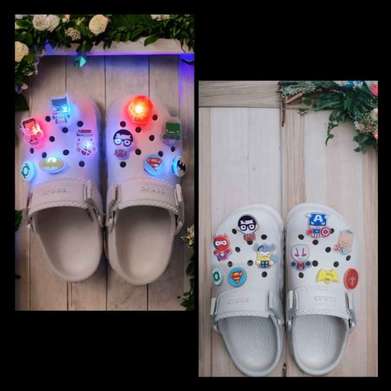 [เครื่องประดับ!!] Jibbitz-sticker ไฟ Led สําหรับรองเท้าแตะ Crocs รองเท้าแตะสวยๆสําหรับผู้ชายและผู้หญ