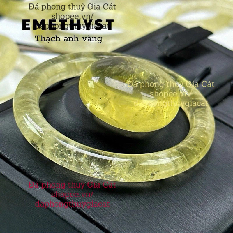 สร้อยข้อมือจานตะเกียบ (รุ่นกลม) ของ ไทย Anh หินไวน์ VIP สีทอง ขนาด 52-59mm