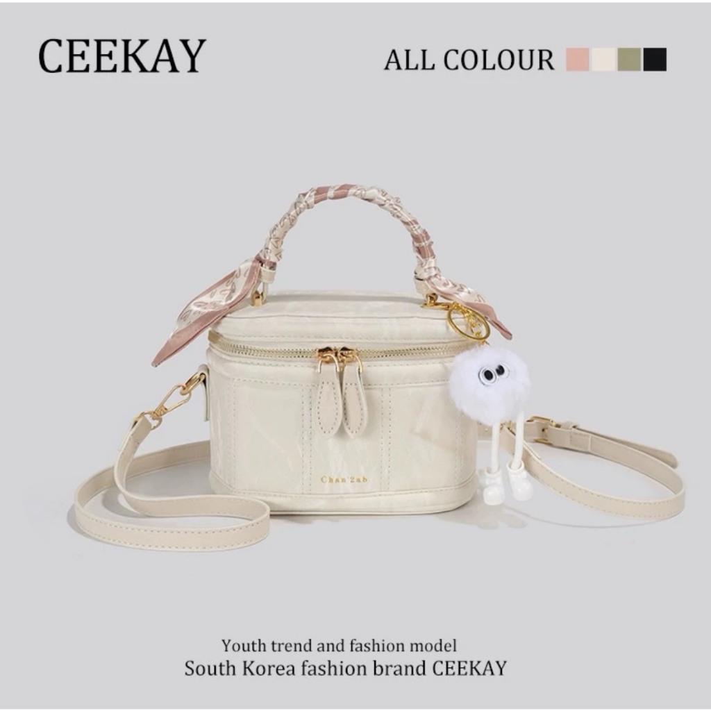 กระเป๋าถือ Ceekay ของแท้ - กระเป๋าสะพายข้างหนังกํามะหยี่พร้อมตะขอม้ามีเอกลักษณ์และอ่อนเยาว์