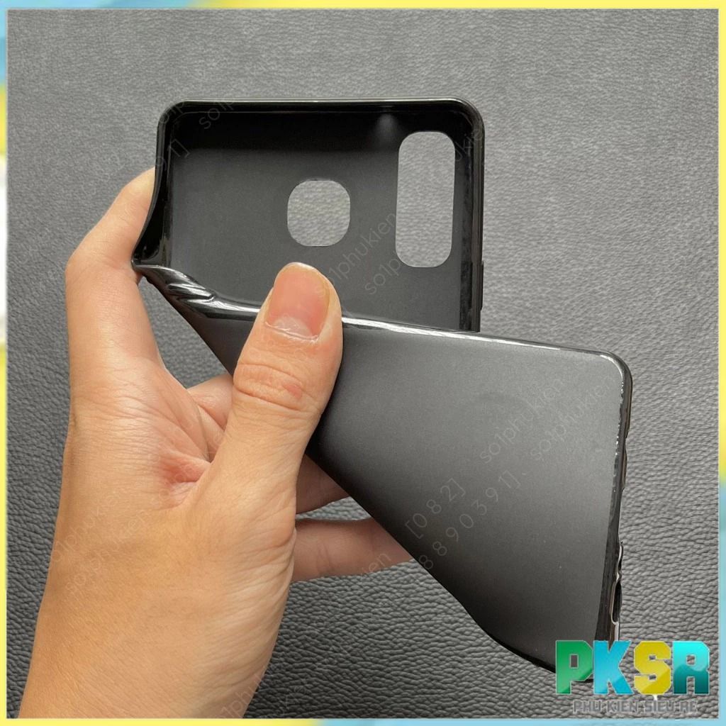 Samsung A8 star A9 star เคสยืดหยุ่นสีดําเรียบ