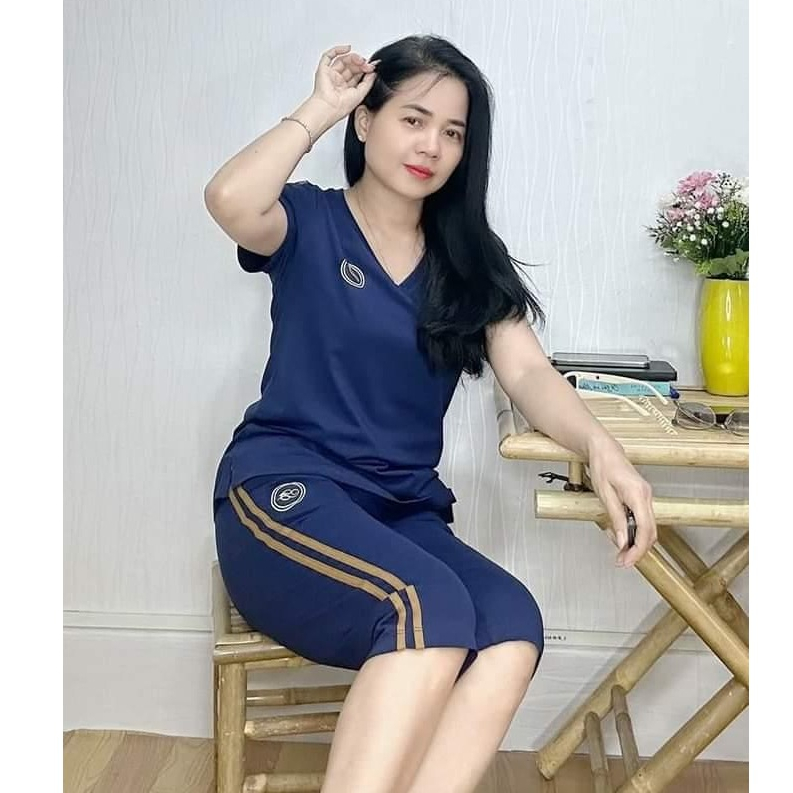 ชุดครึ่งแขนผู้หญิง TPS177(M-7XL) เสื้อคอเต่าผ้าฝ้ายทูเยนพันธ์ขนาดใหญ่