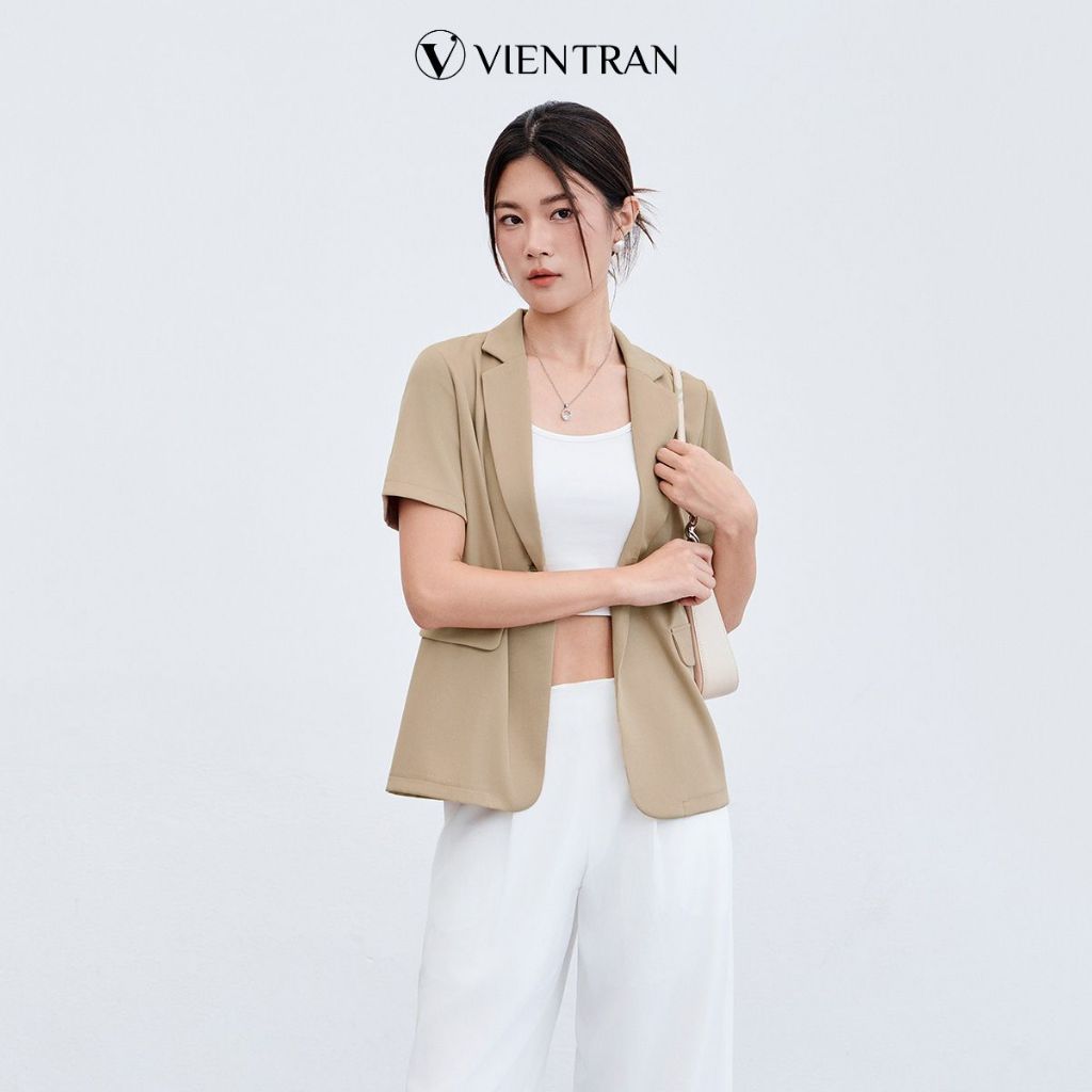 ชุดเสื้อกั๊กคอปก 2 ลาpel พร้อมกางเกงขาสั้นถ้วยซุป LAMER O65D24H005, O64S24H003