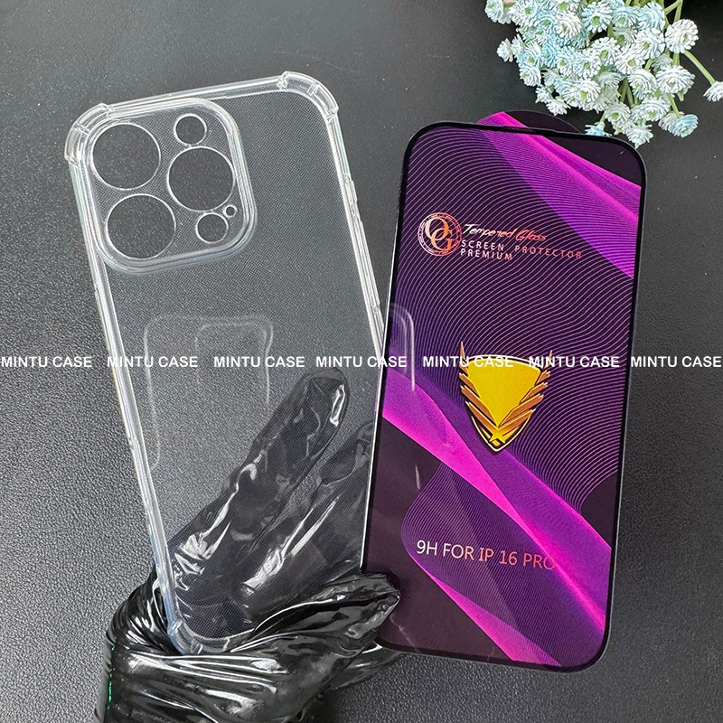 เคส Iphone 16 Pro / ip16 pro และกระจกนิรภัย - TSCS ชนิดโปร่งใสกันกระแทก