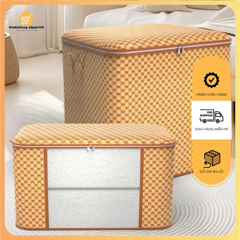 GC BROWN ตะกร้าใส่เสื้อผ้าผ้ากันน้ํา (100L, 140L, 180L, 210L) กระเป๋าใส่ผ้าห่มอเนกประสงค์ พับได้