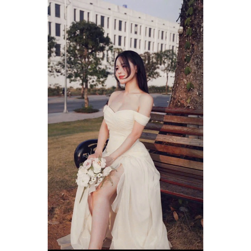 BECHIC สีขาวชุดชีฟองหรูหรา Slit-Slit ชีฟอง MAXI ชุดสําหรับ Beach Travel