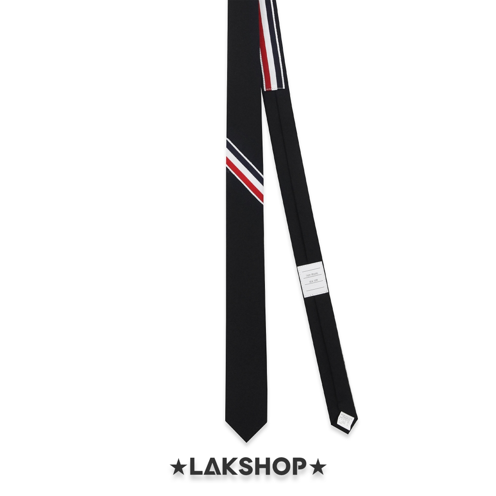 LAK SHOP TT เนคไทลายทางวิศวกรสีดํา