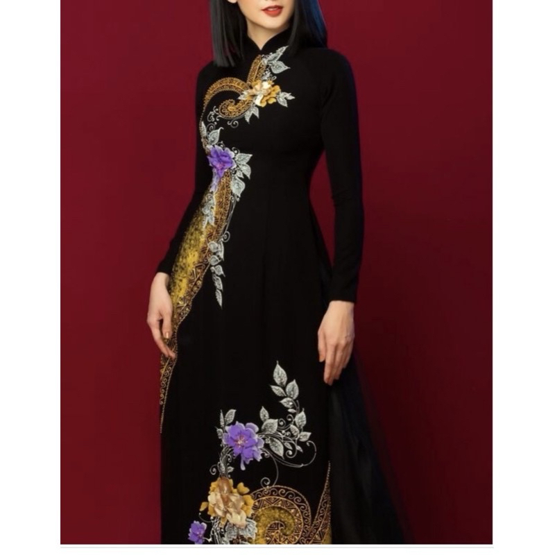 Velvet ao dai สําหรับผู้สูงอายุและวัยกลางคน แฟชั่น U50 U60 U70 U80 U90