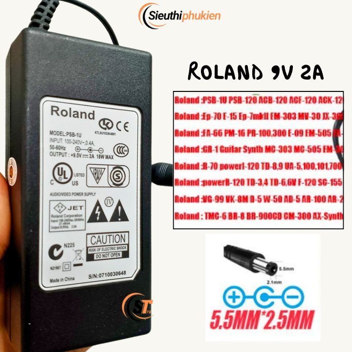 Roland อะแดปเตอร์แปลงไฟ PSB-1U PSB-120, ACB-120, ACF-120, ACK-120 9v 2a - 1 ปี