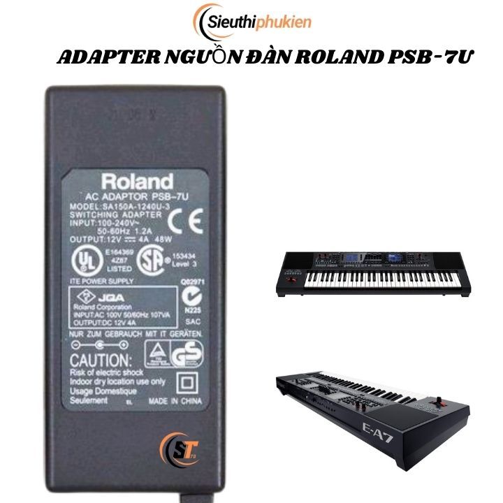 ROLAND BK5 ORGAN POWER CORD, อะแดปเตอร์ Roland PSB-7U 12v 4a, แหล่งพลังงาน Roland BK-5