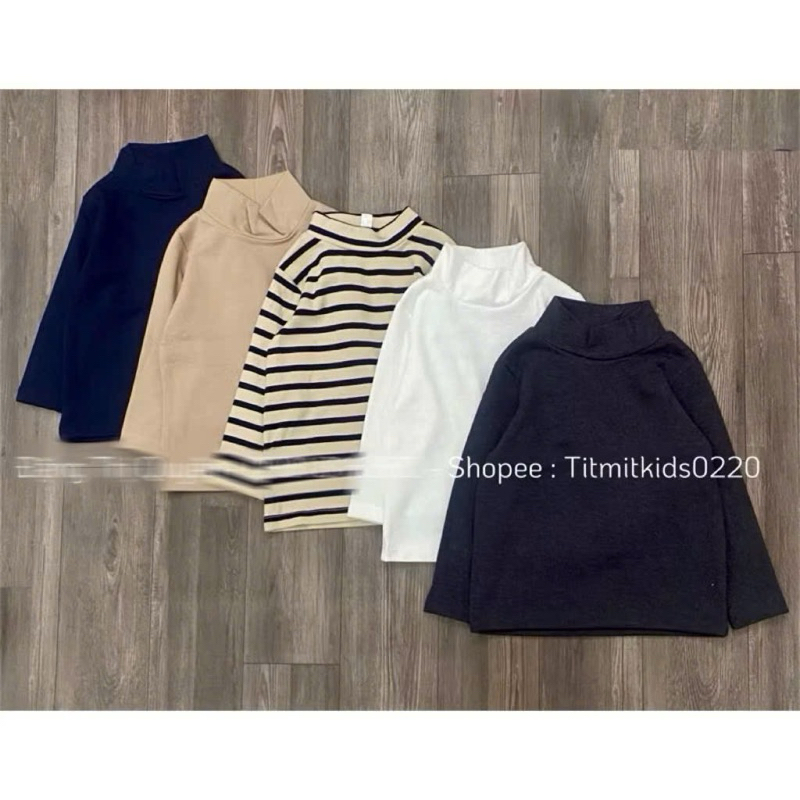 Mu.ji เสื้อระบายความร้อนคอ 3 นิ้วสําหรับเด็กชายและเด็กหญิง surplus ของแท้ 80-130
