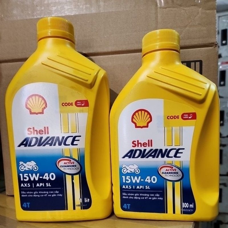 น้ํามันเชลล์แอดวานซ์ AX5 15W40 เชลล์ ax5 15w40 น้ํามันมอเตอร์ไซค์ 800ml/1L