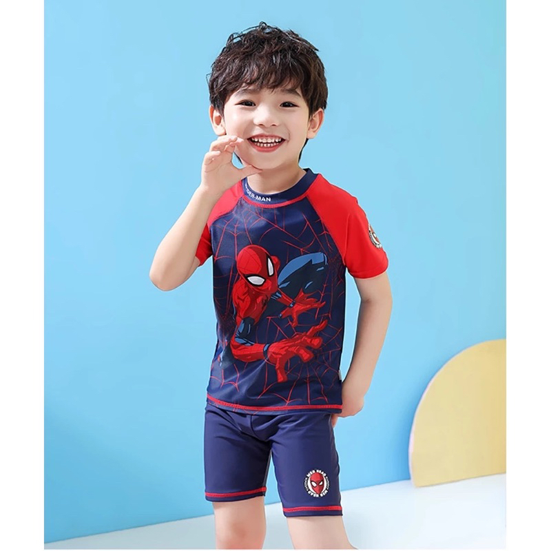 ชุดว่ายน้ําซูเปอร์แมนสําหรับเด็กผู้ชายให้ความอบอุ่นขนาด 10-40กิโลกรัม ชุดว่ายน้ําเด็กผู้ชายไซส์เล็ก+ใหญ่ - รูปที่ 4