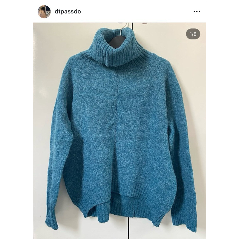 CNM pass เสื้อสเวตเตอร์ผู้หญิงคอเต่าสีน้ําเงิน clearance