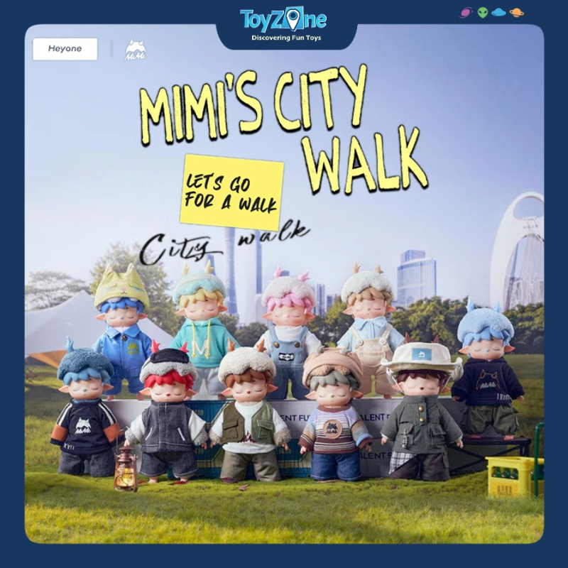 กล่องตาบอดรุ่น Mimi City Walk พวงกุญแจตุ๊กตาหมี HEYONE
