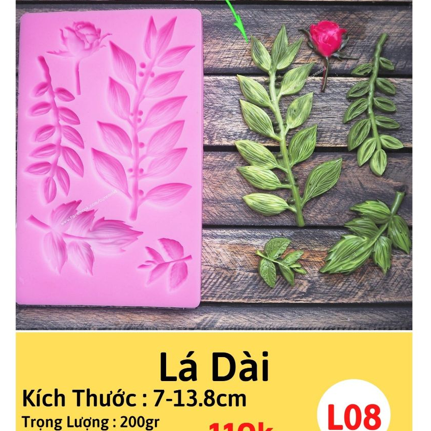 แม่พิมพ์ซิลิโคน Hong Pat สําหรับสร้างใบยาว - L08