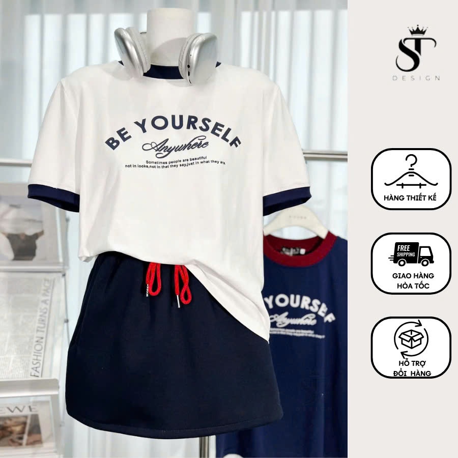 Be Yoursefl ชุดกีฬาผ้าฝ้ายพรีเมี่ยมแขนสั้น - ST DESIGN - 09