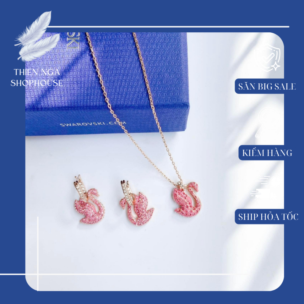 สร้อยคอสวา สร้อยคอสตรี ICONIC Pink Swan Fullbox หรูหรา ประณีต-Thien_nga_veet_nam