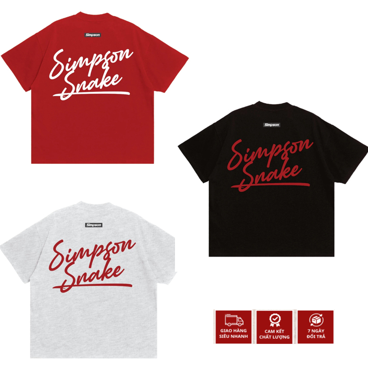 Simpson Snake Local Brand Unisex 3D ปัก Boxy เสื้อยืดสําหรับผู้ชายและผู้หญิง Oversize - AK68