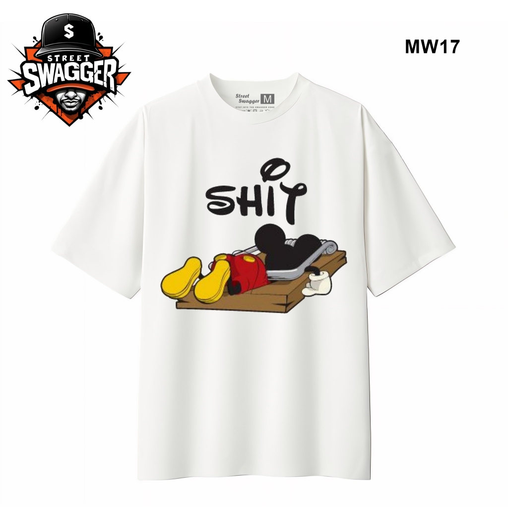 Brand Collection เสื้อยืดมิกกี้เมาส์สีขาว เสื้อยืดการ์ตูน Disney MW15 MW17