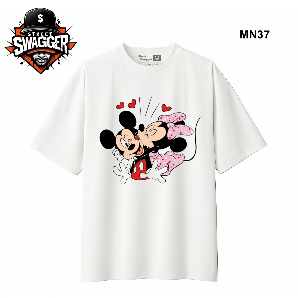 Street Swagger Brand Collection เสื้อยืด Minnie Mouse สีขาว เสื้อยืด Disney น่ารัก MN39 MN37