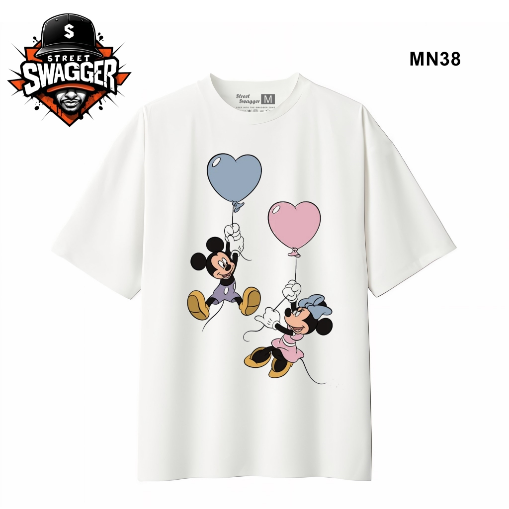 Street Swagger Brand Collection เสื้อยืด Minnie Mouse สีขาว เสื้อยืด Disney น่ารัก MN39 MN38