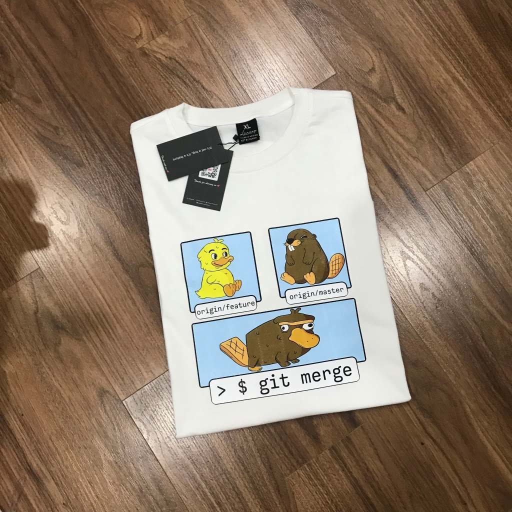 เสื้อยืด Git merge**