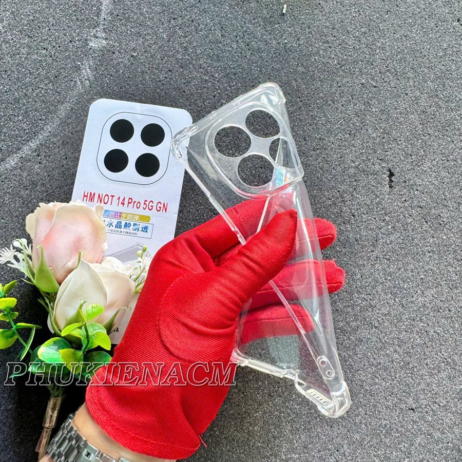 REDMI NOTE 14 PRO 5G เคสยืดหยุ่นโปร่งใสพร้อมด้านข้างกันกระแทกและกันกระแทก 4 ด้าน