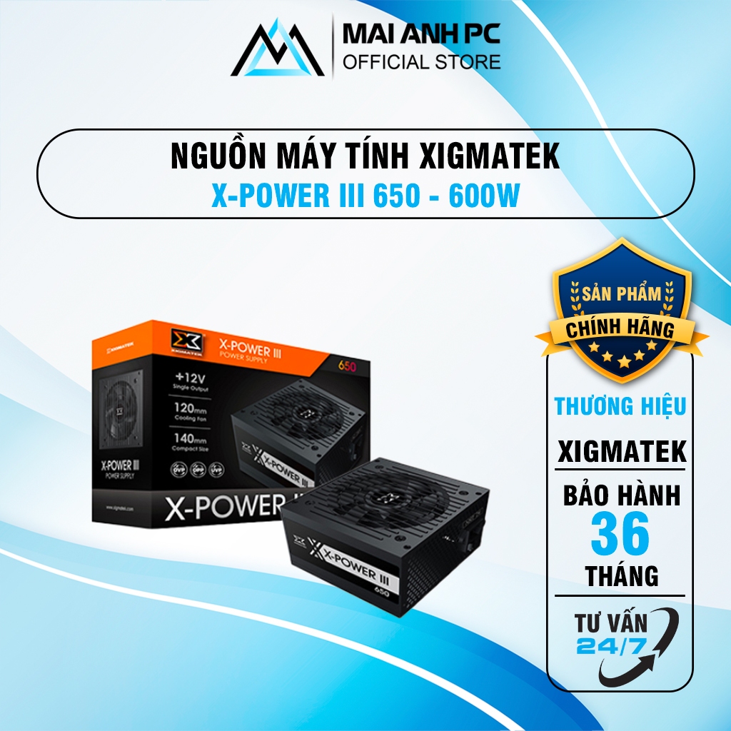 คอมพิวเตอร์ แหล่งพลังงาน Xigmatek X-POWER III 650 - 600W