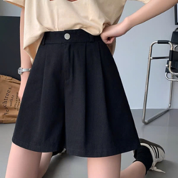 Sugal SHORT NU 031V3 กางเกงขาสั้นขากว้างผู้หญิงพร้อมขอบเอวด้านหลังแฟชั่นสีสันสดใส