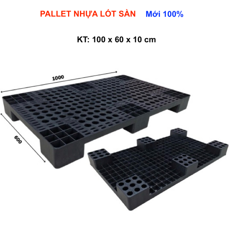 100% ใหม่ 100x60x10 ซม. พาเลท, พาเลทพลาสติก, พาเลทตั้งพื้น, พาเลทพลาสติกใหม่, ชั้นวางของชั้น