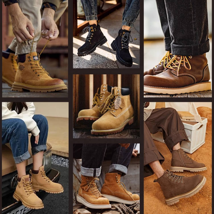 TIMBERLAND เชือกผูกรองเท้าทรงกลมโพลีเอสเตอร์สองสีสําหรับ รองเท้าบูท ดร. มาร์เทนส์ ทิมเบอร์แลนด์... (1 คู่)