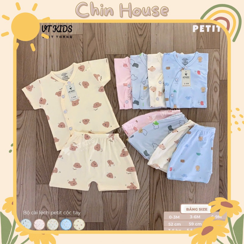 คอมโบเสื้อผ้าข้ามพรมแดนแขนสั้น5ชุดสําหรับเด็กแรกเกิดชุดเด็กแรกเกิดแขนสั้น VTKids พร้อมวัสดุ petit คุ