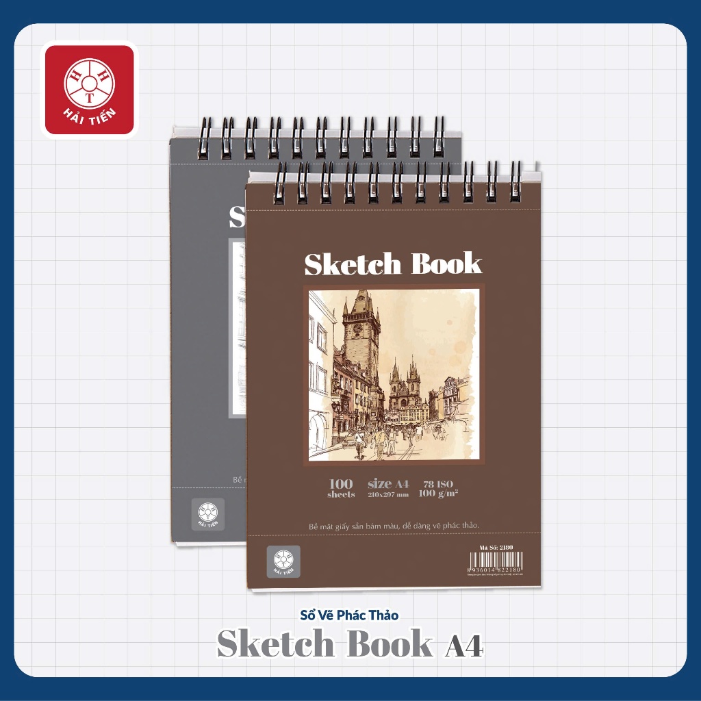 HAI TIEN Sketchbook A4 - กระดาษสีเหลืองหยาบ - ขนาด 100g/m2