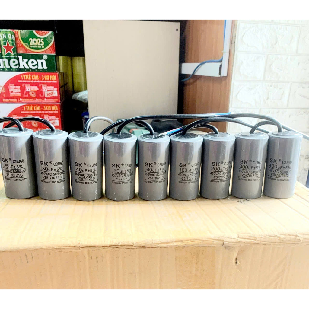 SK CBB60 ตัวเก็บประจุ 25uf 30uf, 40uf, 50uf, 60uf, 100uf, 200uf, 300uf, 400uf คุณภาพดี สําหรับปั๊ม-ม