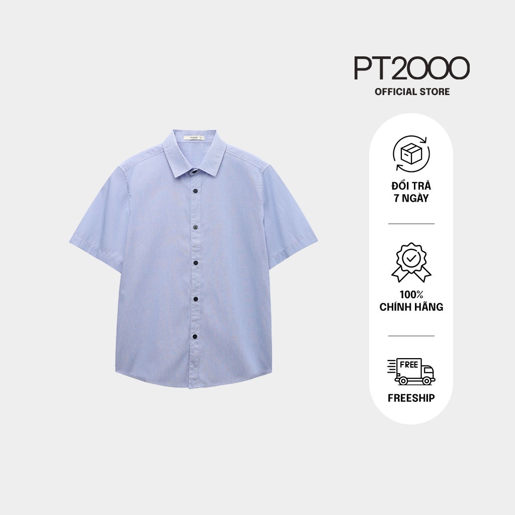 เสื้อเชิ้ตผู้ชาย PT2000 แขนสั้น ผ้าคอตตอน ทรง Regular (SMM-N894)