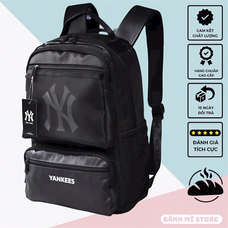 NY MLB BOLD PREMIUM กระเป๋าเป้สะพายหลังผู้ชายและผู้หญิง MLB กีฬากระเป๋าเป้สะพายหลังของแท้ผ้ากันน้ําข