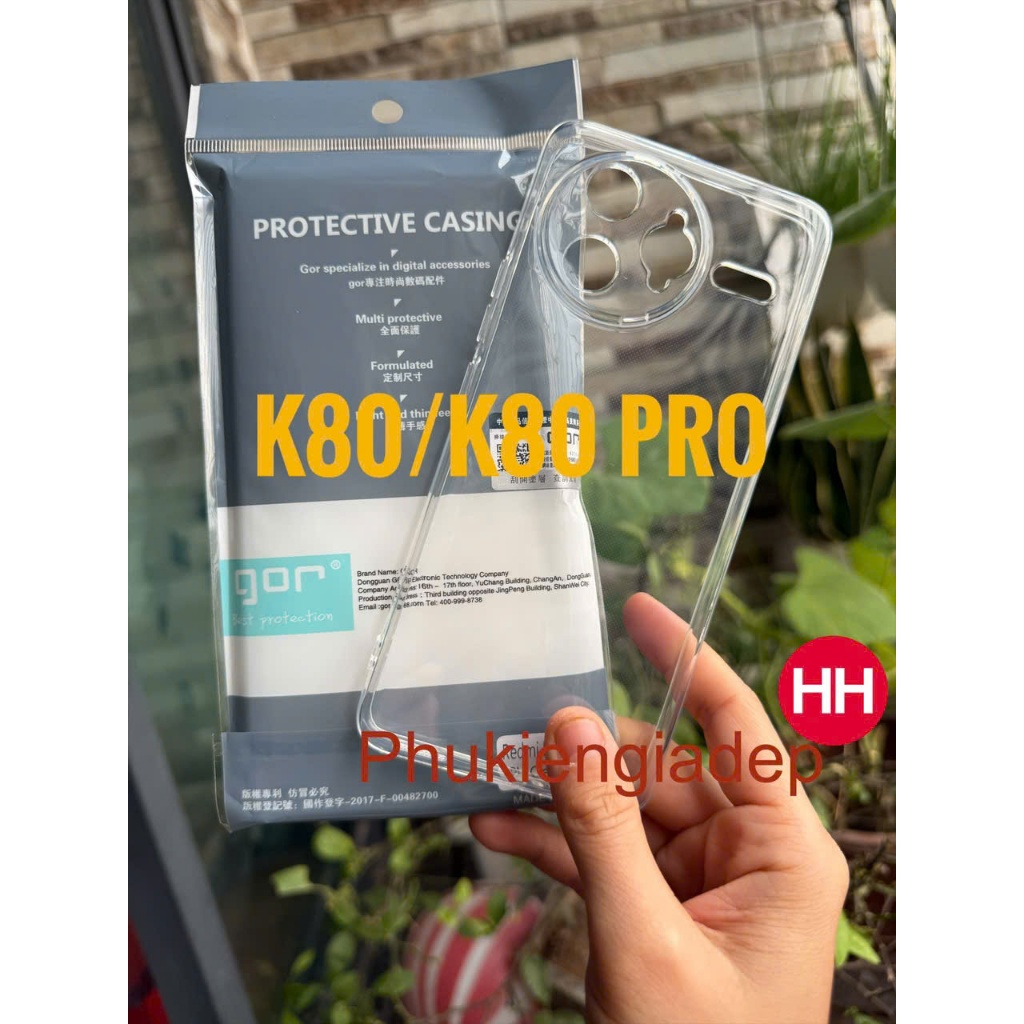GOR Xiaomi Redmi K80, K80 Pro เคสยืดหยุ่นใส, ป้องกันกล้อง