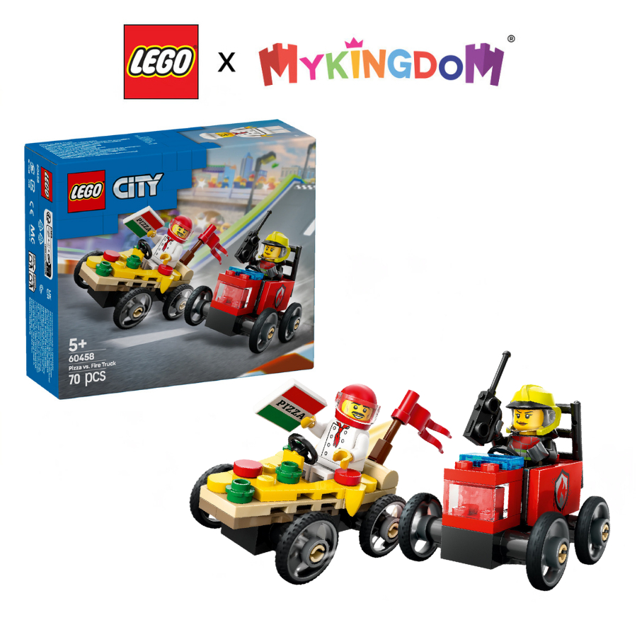 ประกอบของเล่น Pizza Vs Vs เฉพาะรถดับเพลิง LEGO CITY 60458 (70 ส่วน)