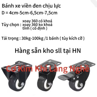 Bánh xe đẩy hàng viền đen chịu lực 4cm-5cm-6,5cm-7,5cm ( giá 1 cái )