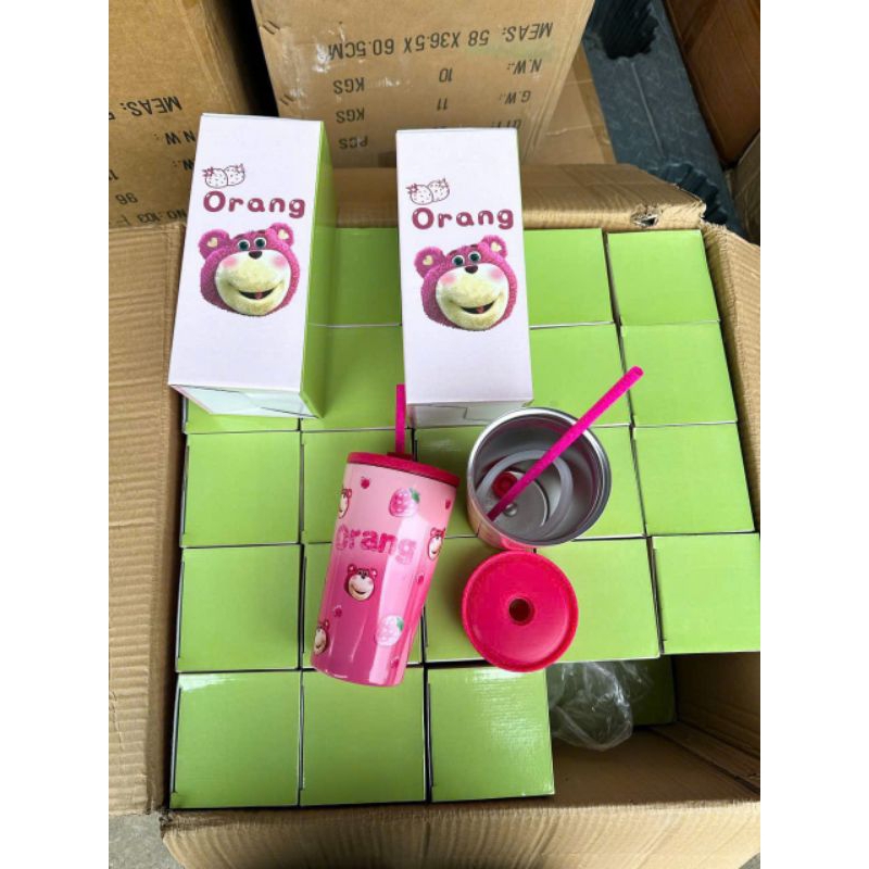 Strawberry BEAR HEAT BOTTLE - KEEPS HEAT FOR 8 HOURS - ราคาต่อเนื่อง - KHOCUYATHY