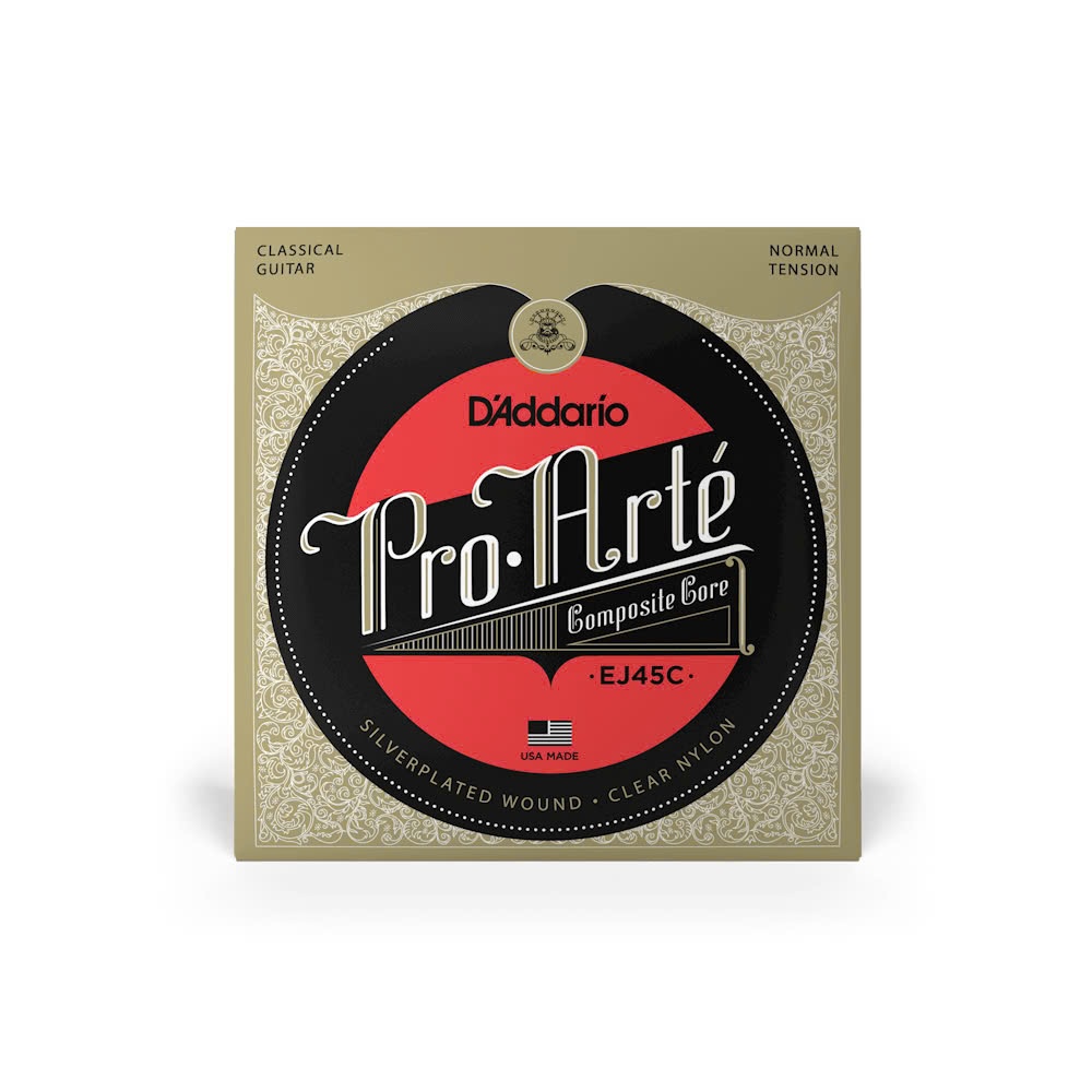 D'ADDARIO ชุดสายกีตาร์คลาสสิค คลาสสิค - DAddario EJ45C - ความตึงเครียดปกติ, แกนคอมโพสิต, แผลชุบเงิน,
